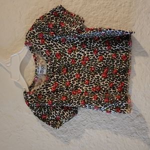 Teaze Little Girl's Leopard and rose  Crop top